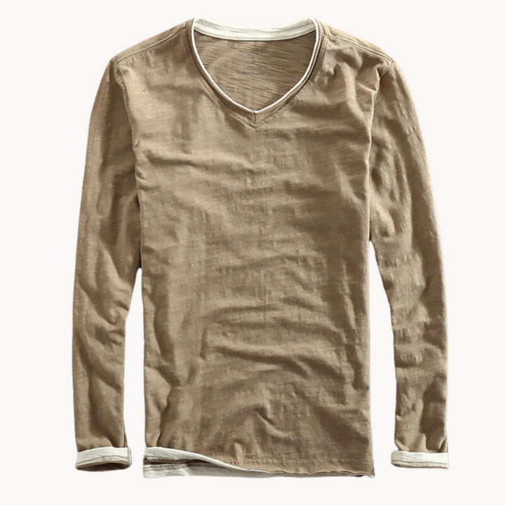 BLAKE™ - Cotton Long Sleeve V-Neck Shirt