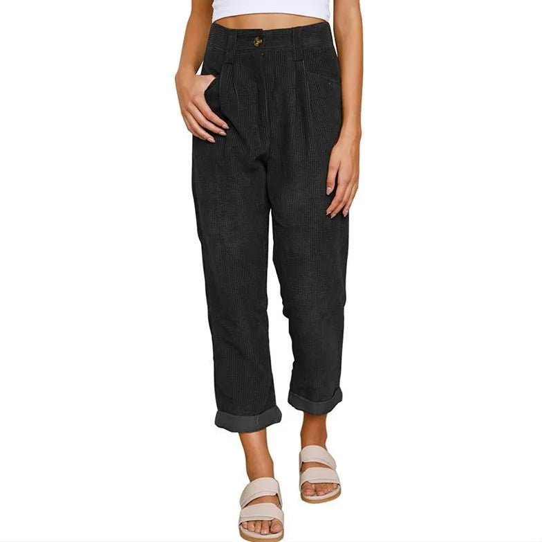 Cloe™ Retro High-Waisted Corduroy Pants