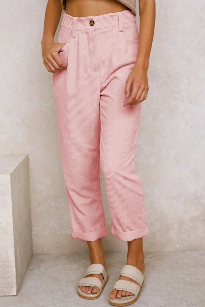 Cloe™ Retro High-Waisted Corduroy Pants