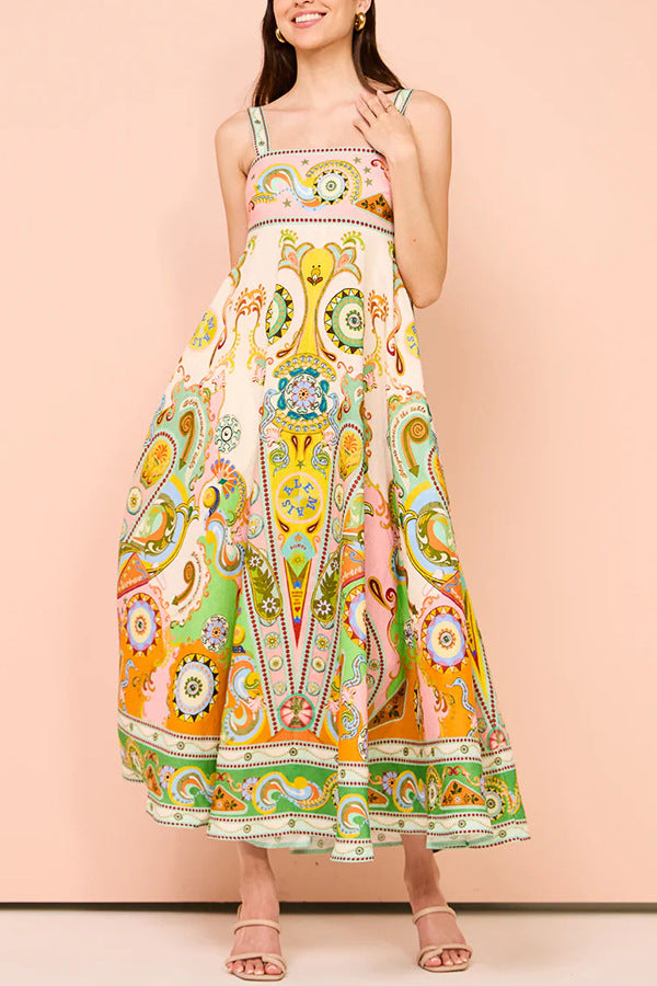 IVEY - Vibrant Bohemian Midi Sundress