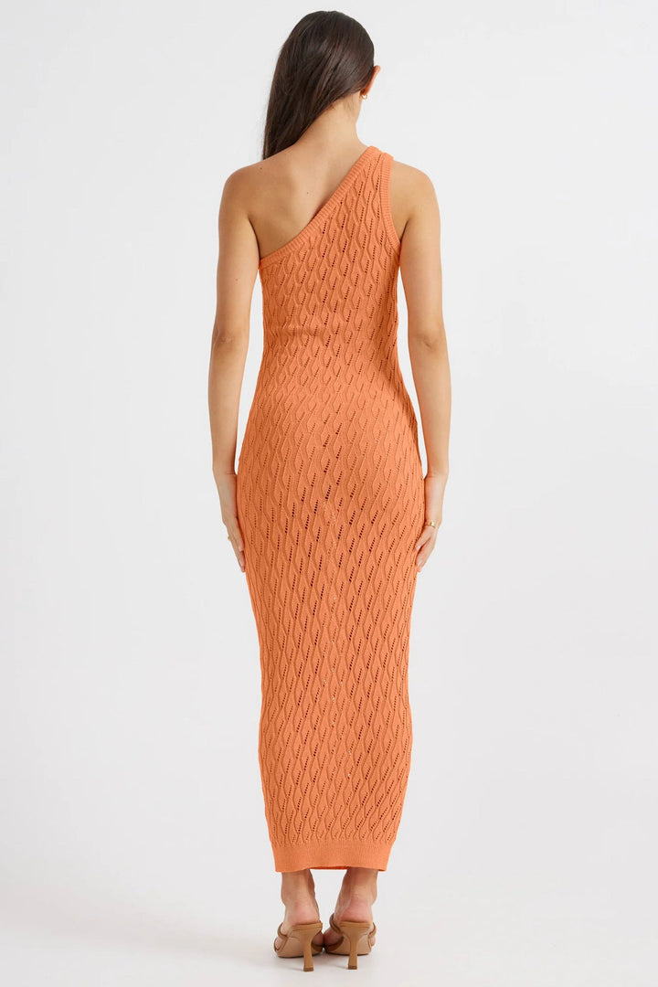 SIENNA - One-Shoulder Knit Midi Dress