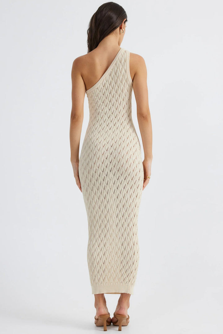 SIENNA - One-Shoulder Knit Midi Dress