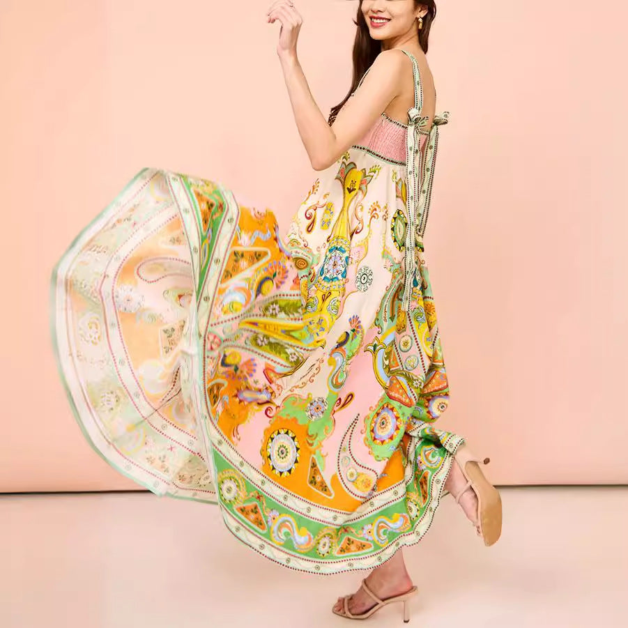 IVEY - Vibrant Bohemian Midi Sundress