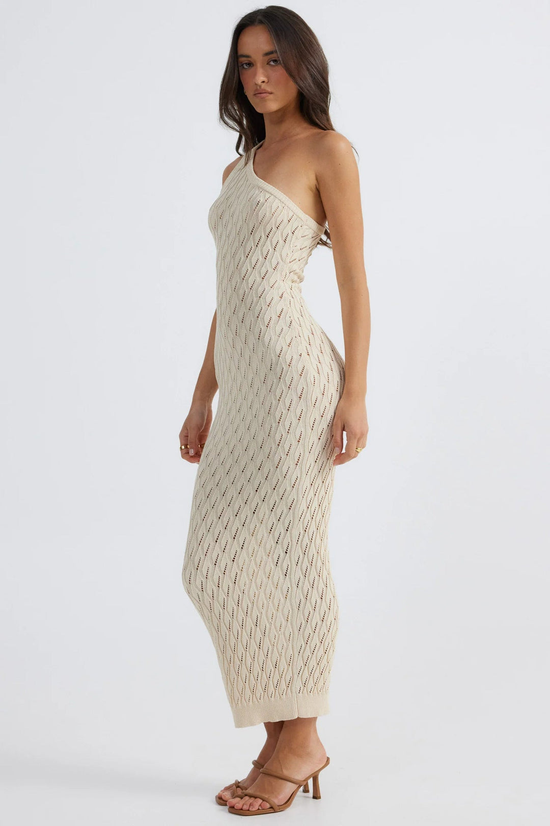 SIENNA - One-Shoulder Knit Midi Dress