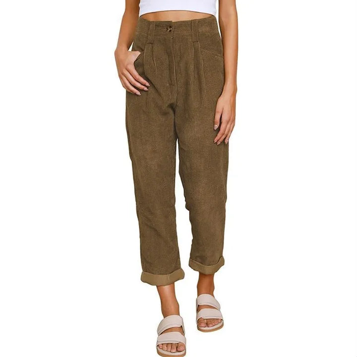 Cloe™ Retro High-Waisted Corduroy Pants