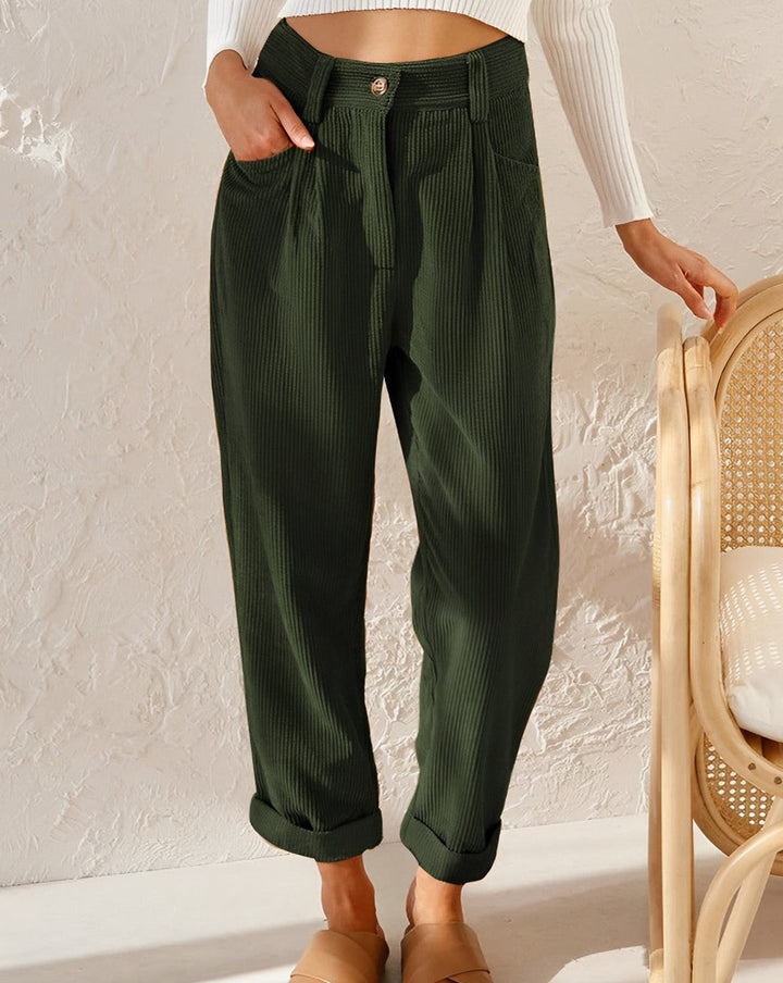 Cloe™ Retro High-Waisted Corduroy Pants