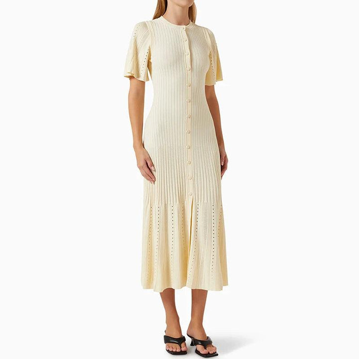 IRLA - Button-Up Ribbed Midi Dress