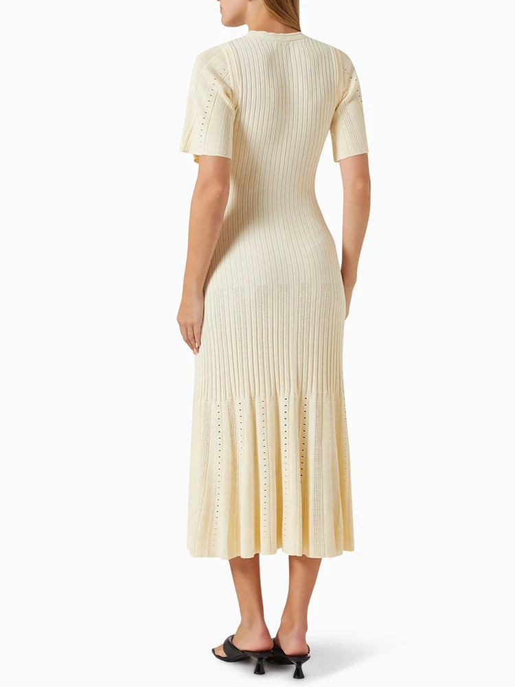 IRLA - Button-Up Ribbed Midi Dress