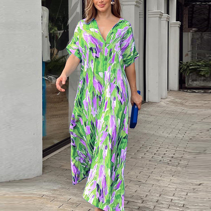 FIRI - Summery V-neck Maxi Dress